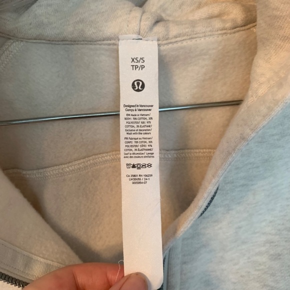 Lululemon Scuba Oversized 1/2 Zip Hoodie Heathered Core Ultra Light Grey - Picture 13 of 14